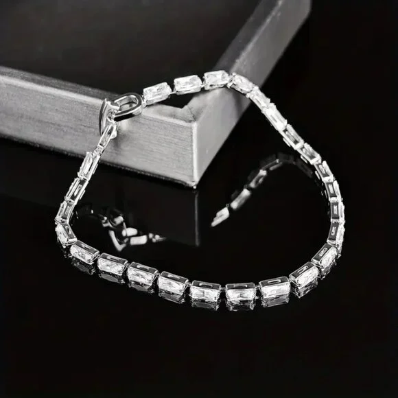 Solid Sterling Silver 6.5" Womens 1ct Diamond Tennis Bracelet Ladies Jewelry - Picture 4 of 7